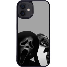 Coque iPhone 12 mini - Silicone rigide noir Halloween 2026 Scream and Michael Myers