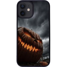 Coque iPhone 12 mini - Silicone rigide noir Halloween 2026 The Wicked Pumpkin