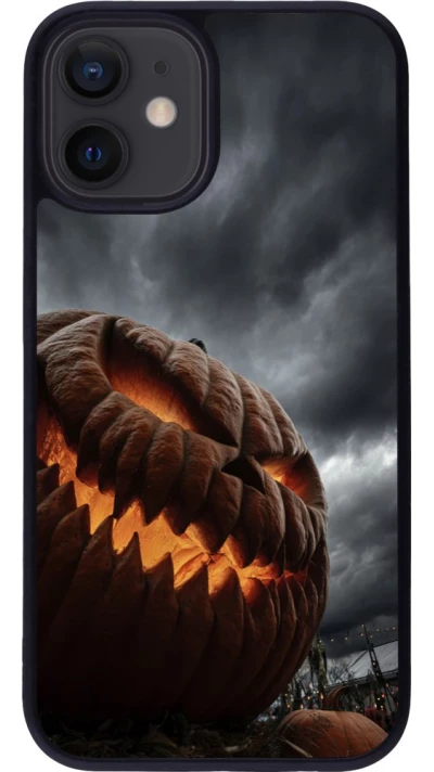 Coque iPhone 12 mini - Silicone rigide noir Halloween 2026 The Wicked Pumpkin