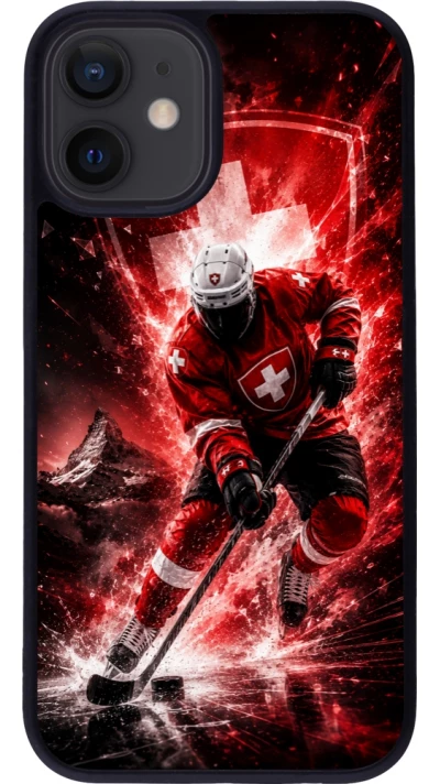 Coque iPhone 12 mini - Silicone rigide noir Hockey World Championship Player