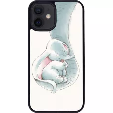 Coque iPhone 12 mini - Silicone rigide noir Mom 1903