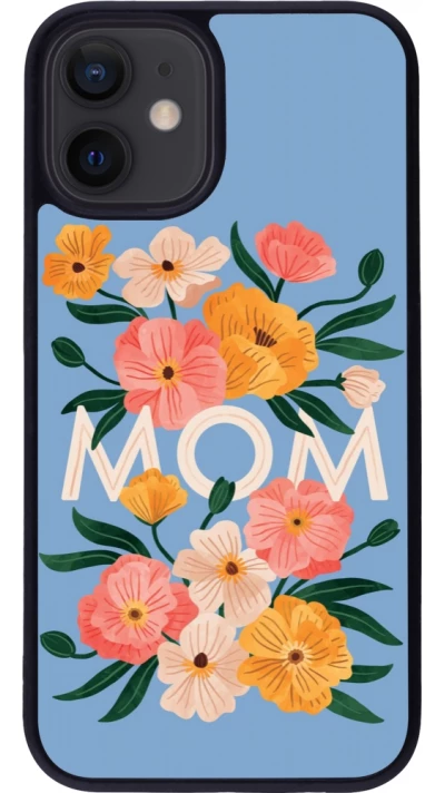 iPhone 12 mini Case Hülle - Silikon schwarz Mom 2026 Flowers