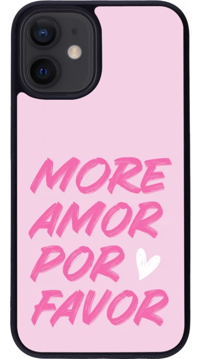 iPhone 12 mini Case Hülle - Silikon schwarz More amor porfavor