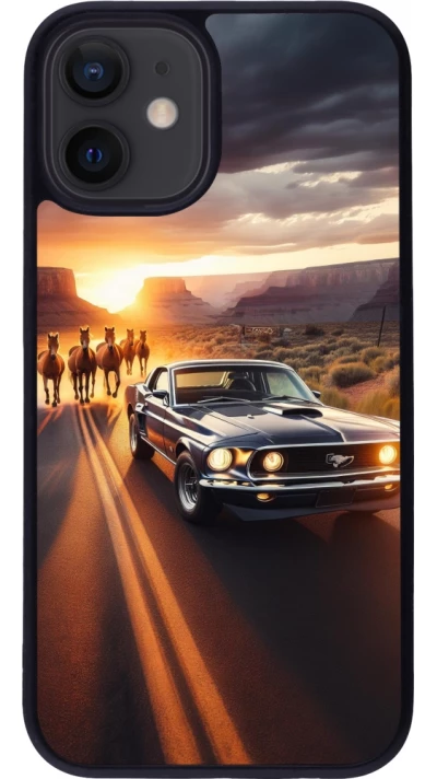 iPhone 12 mini Case Hülle - Silikon schwarz Mustang 69 Grand Canyon