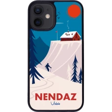 iPhone 12 mini Case Hülle - Silikon schwarz Nendaz Cabane Ski