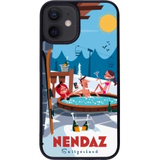 iPhone 12 mini Case Hülle - Silikon schwarz Nendaz Mountain Jacuzzi