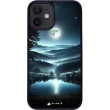 Coque iPhone 12 mini - Silicone rigide noir Night Sky View