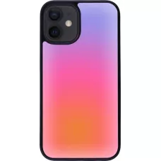 iPhone 12 mini Case Hülle - Silikon schwarz Orange Pink Blue Gradient