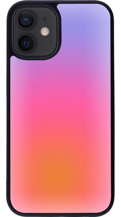 iPhone 12 mini Case Hülle - Silikon schwarz Orange Pink Blue Gradient