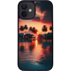 iPhone 12 mini Case Hülle - Silikon schwarz Paradies Malediven