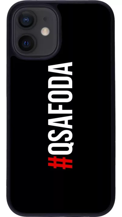 Coque iPhone 12 mini - Silicone rigide noir Qsafoda 1