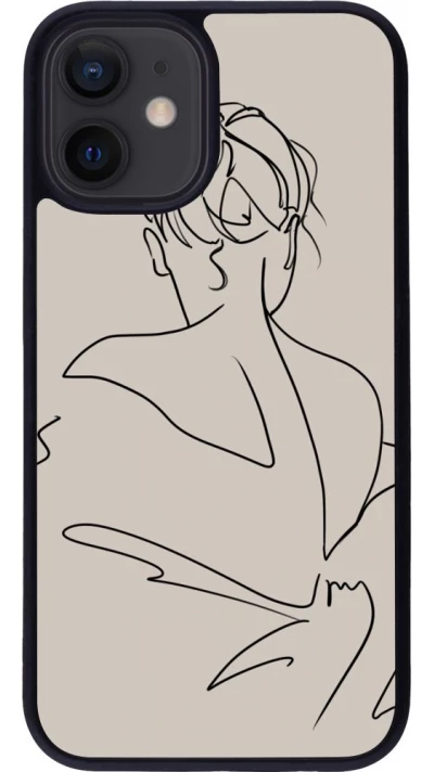 Coque iPhone 12 mini - Silicone rigide noir Salnikova 05