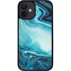 Hülle iPhone 12 mini - Silikon schwarz Sea Foam Blue