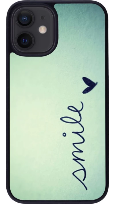 Coque iPhone 12 mini - Silicone rigide noir Smile