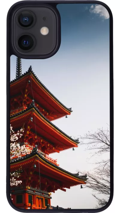 Coque iPhone 12 mini - Silicone rigide noir Spring 23 Japan