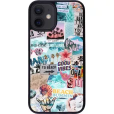 Coque iPhone 12 mini - Silicone rigide noir Summer 20 collage