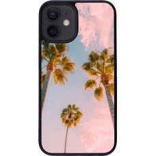 iPhone 12 mini Case Hülle - Silikon schwarz Summer 2025 Palmiers