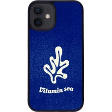 Coque iPhone 12 mini - Silicone rigide noir Vitamin sea Summer 2026
