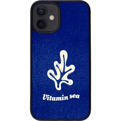 Coque iPhone 12 mini - Silicone rigide noir Vitamin sea Summer 2026