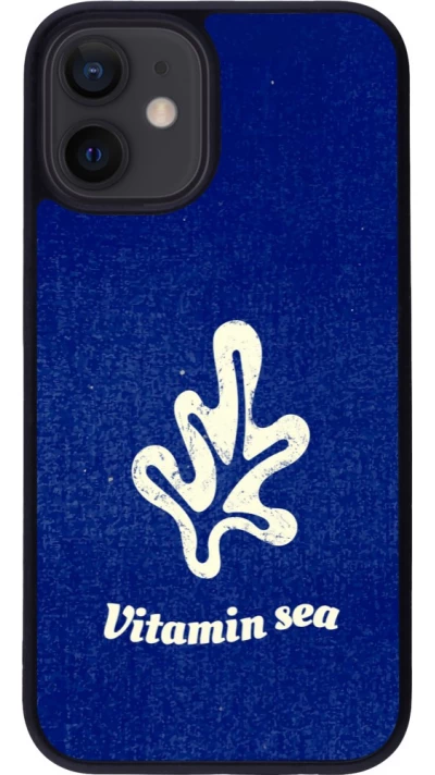 Coque iPhone 12 mini - Silicone rigide noir Vitamin sea Summer 2026
