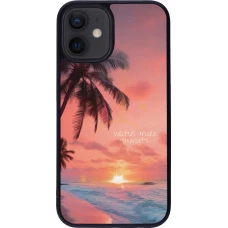 iPhone 12 mini Case Hülle - Silikon schwarz Watch more sunsets Summer 2026
