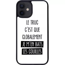 Coque iPhone 12 mini - Silicone rigide noir Le truc globalement bats les couilles