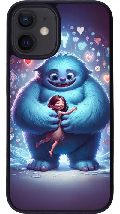 iPhone 12 mini Case Hülle - Silikon schwarz Valentin 2024 Flauschige Liebe