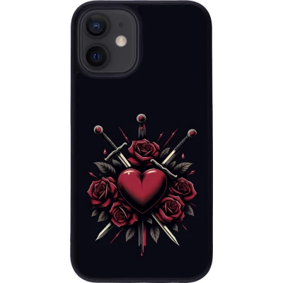 iPhone 12 mini Case Hülle - Silikon schwarz Valentine 2024 gothic love