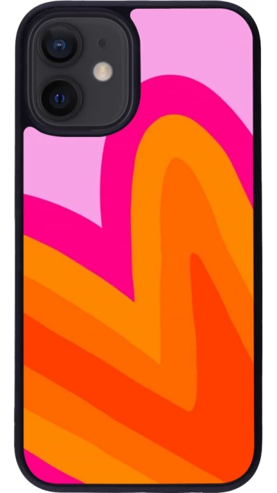 iPhone 12 mini Case Hülle - Silikon schwarz Valentine 2024 heart gradient