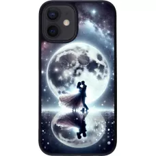 iPhone 12 mini Case Hülle - Silikon schwarz Valentin 2024 Liebe unter dem Mond