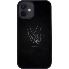 iPhone 12 mini Case Hülle - Silikon schwarz Valentine 2023 hands forever