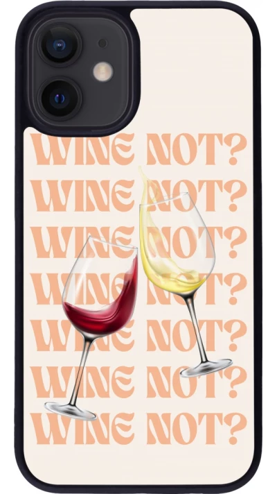 Coque iPhone 12 mini - Silicone rigide noir Wine not