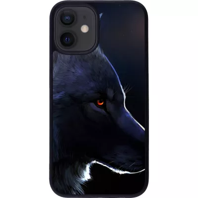 Coque iPhone 12 mini - Silicone rigide noir Wolf Shape