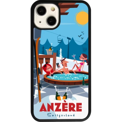 Coque iPhone 13 - Silicone rigide noir Anzère Mountain Jacuzzi