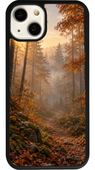 Coque iPhone 13 - Silicone rigide noir Autumn 26 Autumn walk
