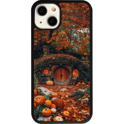Coque iPhone 13 - Silicone rigide noir Autumn 26 Hobbit house