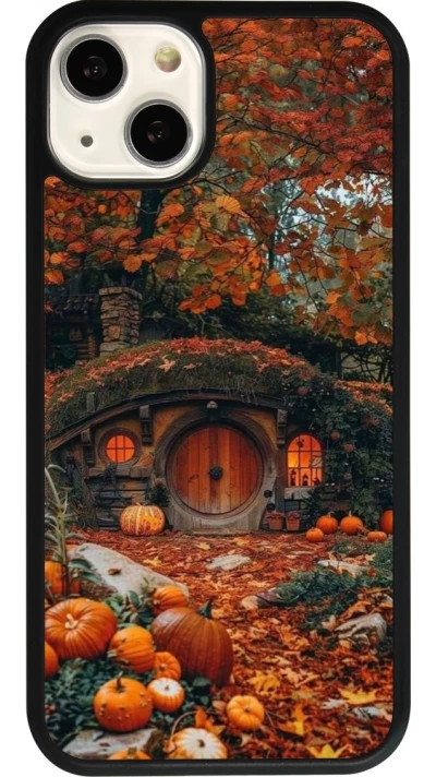Coque iPhone 13 - Silicone rigide noir Autumn 26 Hobbit house