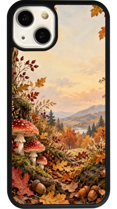 Coque iPhone 13 - Silicone rigide noir Autumn 26 Illustrated Autumn