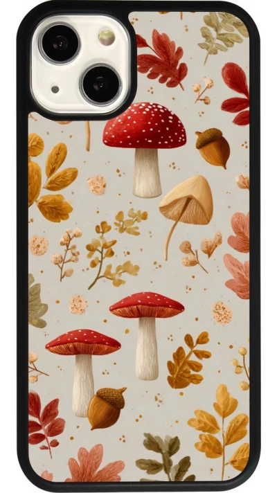 Coque iPhone 13 - Silicone rigide noir Autumn 26 Mushrooms and leaves