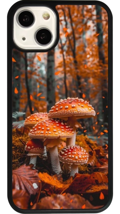Coque iPhone 13 - Silicone rigide noir Autumn 26 Mushrooms in the woods