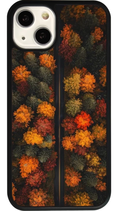 Coque iPhone 13 - Silicone rigide noir Autumn 26 Road in autumn