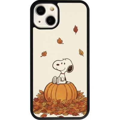 Coque iPhone 13 - Silicone rigide noir Autumn 26 Snoopy autumn