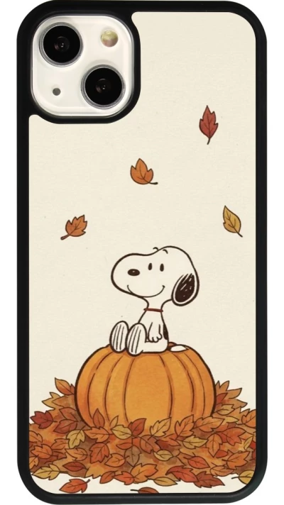 Coque iPhone 13 - Silicone rigide noir Autumn 26 Snoopy autumn