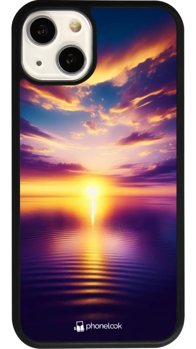 iPhone 13 Case Hülle - Silikon schwarz Sonnenuntergang gelb violett