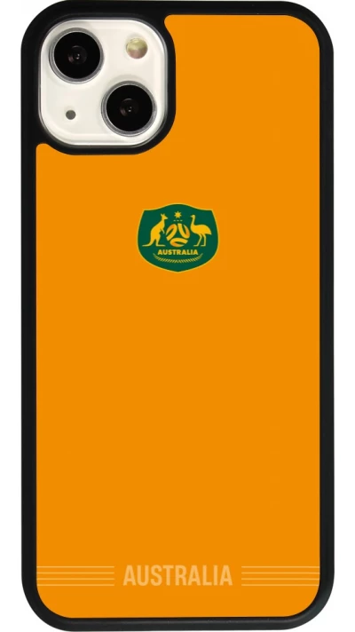 Coque iPhone 13 - Silicone rigide noir Maillot de football Australie 2026 personnalisable
