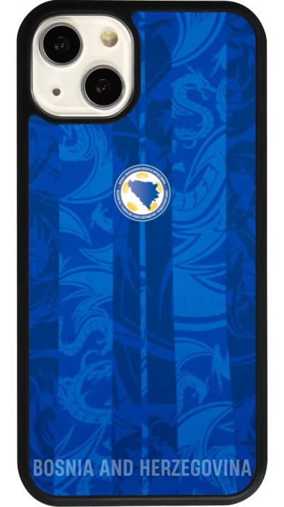 Coque iPhone 13 - Silicone rigide noir Maillot de football Bosnie-Herzégovine 2026 personnalisable