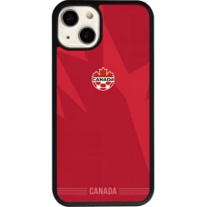 Coque iPhone 13 - Silicone rigide noir Maillot de football Canada 2026 personnalisable
