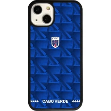 Coque iPhone 13 - Silicone rigide noir Maillot de football Cap-Vert 2026 personnalisable