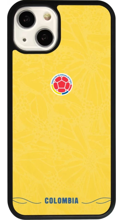 Coque iPhone 13 - Silicone rigide noir Maillot de football Colombie 2026 personnalisable