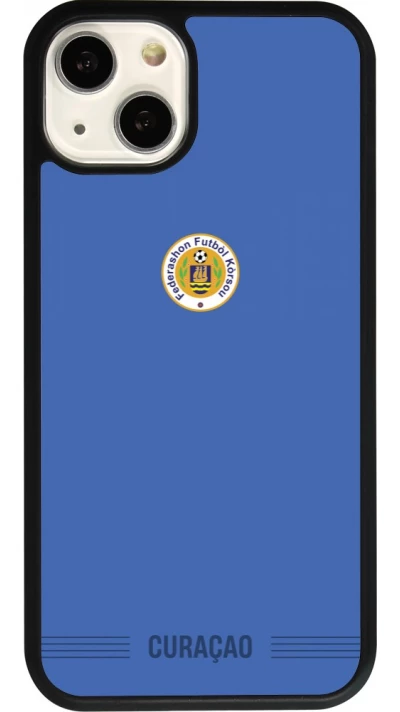 Coque iPhone 13 - Silicone rigide noir Maillot de football Curaçao 2026 personnalisable